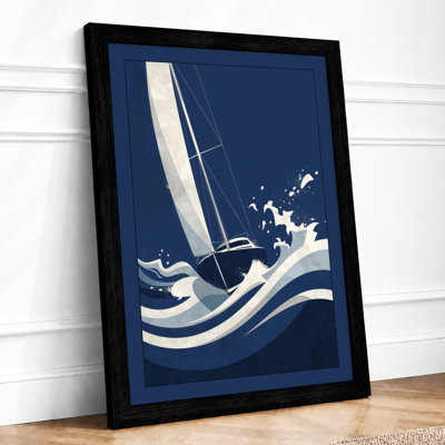 Sailboat in Motion Coastal - Framed Print