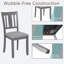 Ensemble de 4 chaises d'appoint rembourrées en lin gris froid avec siège rembourré, structure en bois d'hévéa de 36 po de hauteur pour la cuisine ou le salon