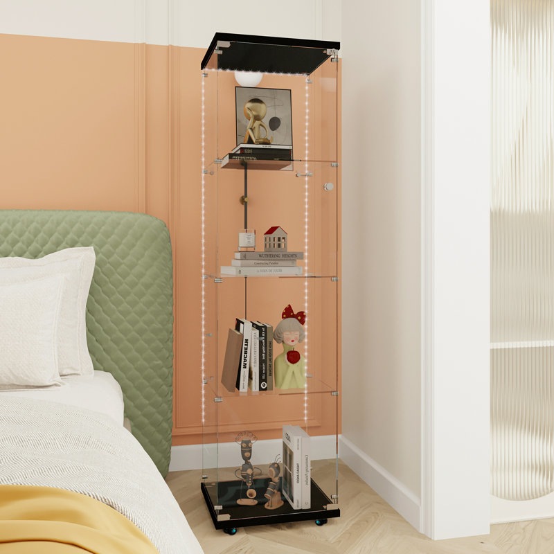 Armoire moderne en verre trempé à DEL Bluetooth pour la maison et le bureau