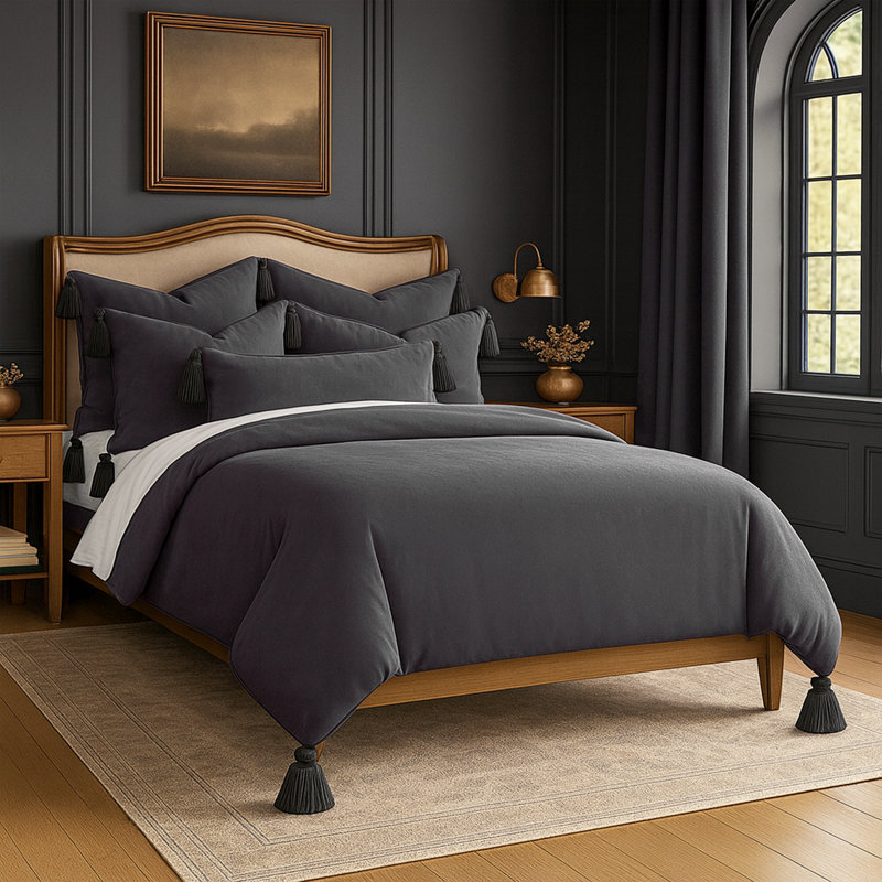 Cascade pompon en fer, Housse de couette double + 5 pièces supplémentai, Fer