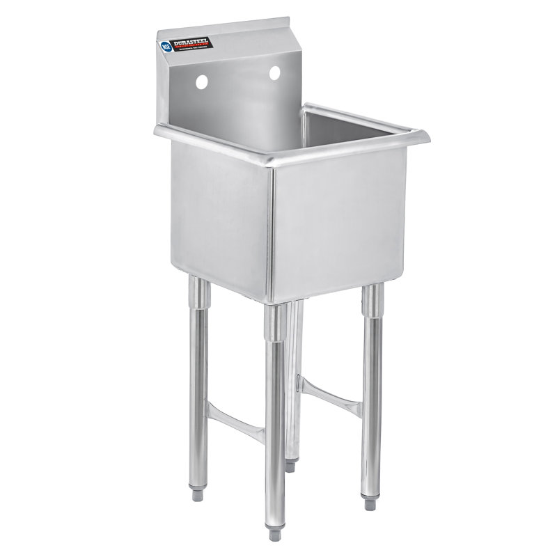 Évier commercial à simple cuve - format de cuve 15 po x 15 po x 13 po - Certifié NSF