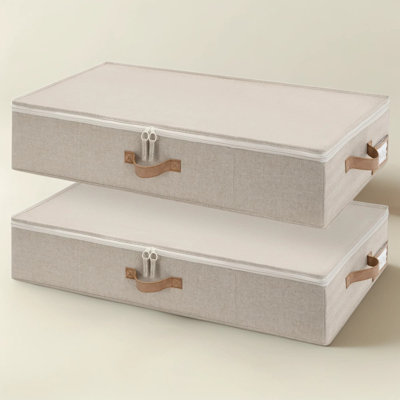 Contenants de rangement sous le lit avec couvercle, paquet de 2 bacs de rangement sous le lit en tissu pour les vêtements, la literie et les articles saisonniers, conception durable et peu encombrante