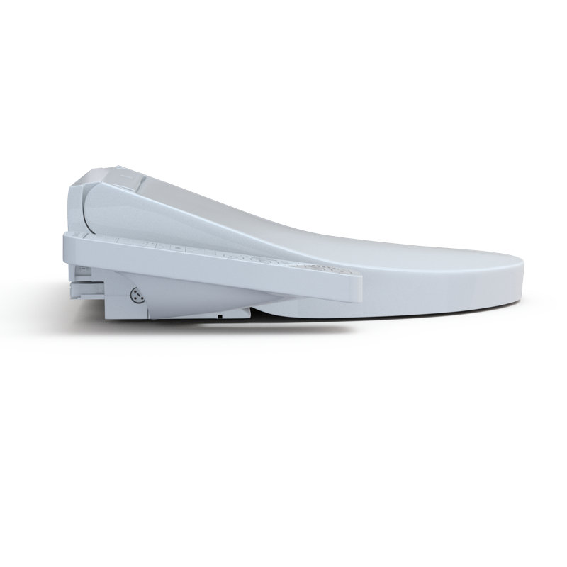 Cotton White Heated Electronic Bidet Toilet Seat with SoftClose Lid