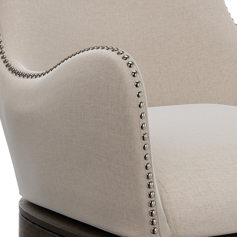 Tabouret de bar et de comptoir pivotant Gunther, Tabouret de bar (assise de 30 po de hauteur), Crème