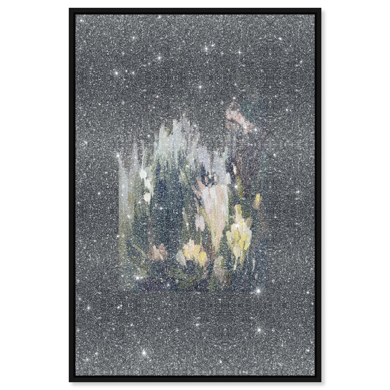 Midnight Flowers II Print by Oliver Gal, 17"H x 25"W, Black Floater Frame