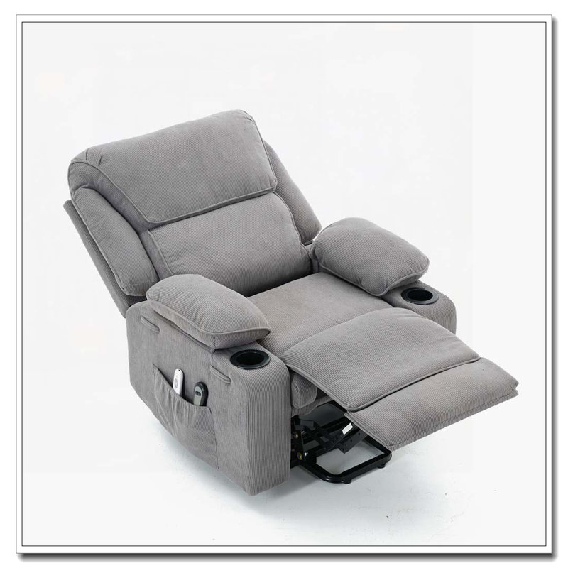 Fauteuil inclinable à télécommande chauffant et chauffant, Gris