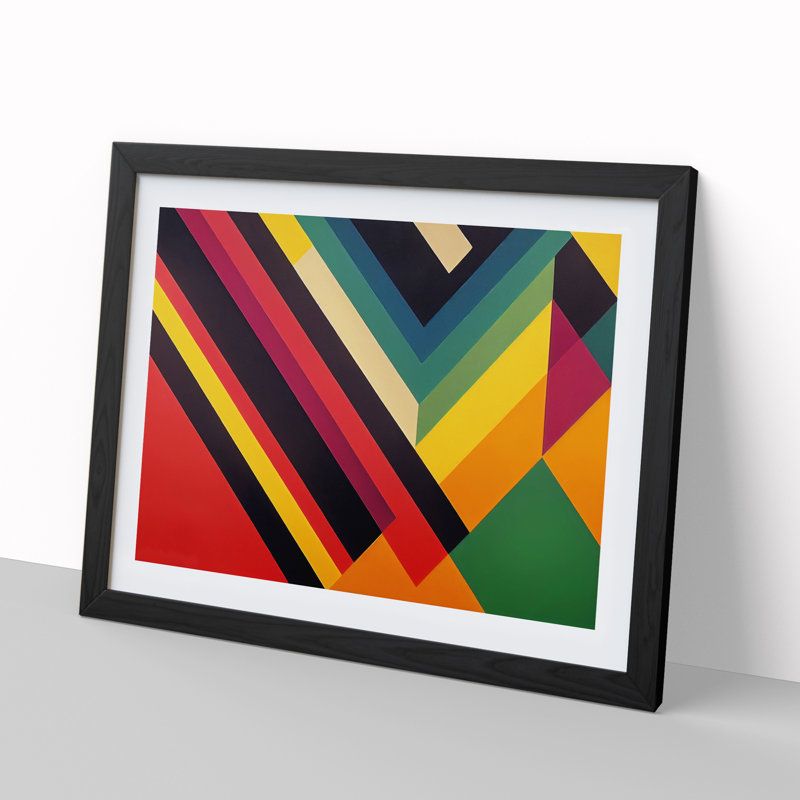 Retro - Single Picture Frame Print, 34cm H x 46cm W x 2cm D, Black Framed