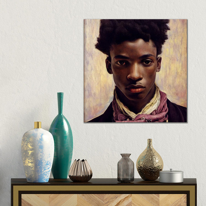 Young Poet, 2023, 18" H x 18" W x 1.5" D, No Mat, Wrapped Canvas