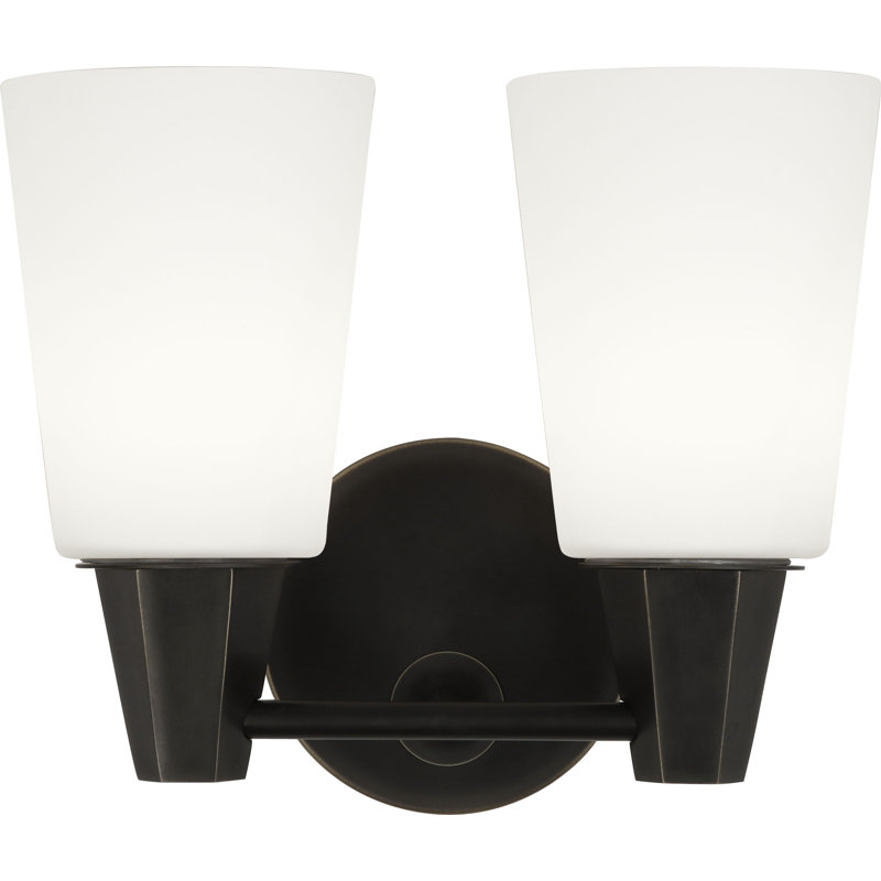 Wheatley 2 - Light Armed Sconce, White, Deep Patina Bronze