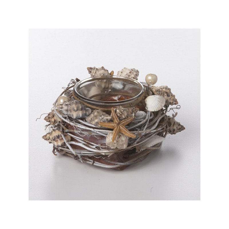 Porte-votive en verre coquillage