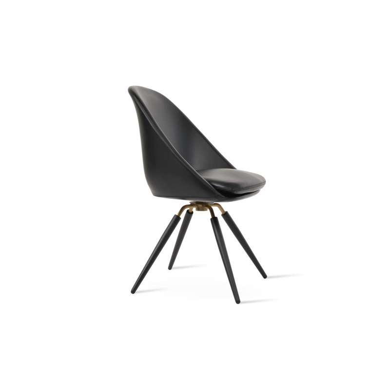 Chaise d'appoint Avanos Carrot, Noir, Noir