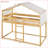 Twin Over Twin Solid Pine Wood Bunk Bed with Removable Tent - Natural Space-Saving Design-409417507