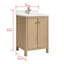 Argens 24 po Meuble-lavabo autoportant à simple cuve en chêne blanc avec plateau en quartz de Carrare-550201855