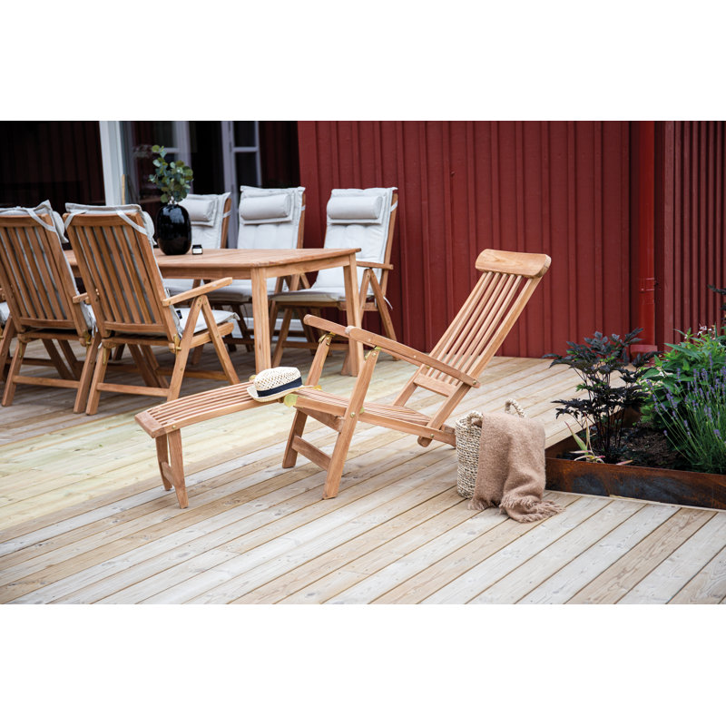 Baek 150cm Long Reclining Acacia Single Chaise