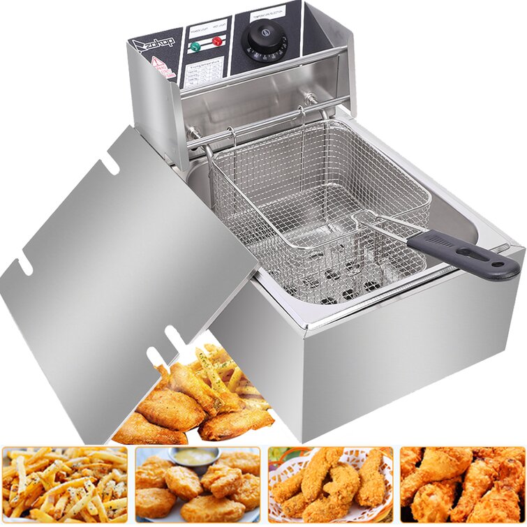 Comft Deep Fryer Commercial Fry Daddy with Basket, Stainless Steel Electric  Countertop Large Capacity Kitchen Frying Machine for Turkey, French Fries