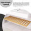 Wall-Mounted Single Bathroom Vanity In Natural Wood With Integrated Acrylic Top