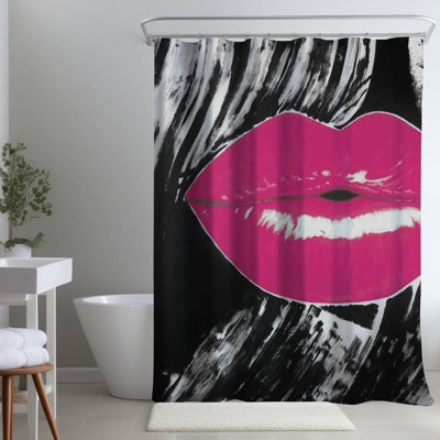 Shower Curtain FI55 – Polyester Shower Curtain, Dye Sublimation Print, 71" W × 74" L