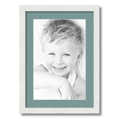 White Wood Matte Picture Frame with Mat