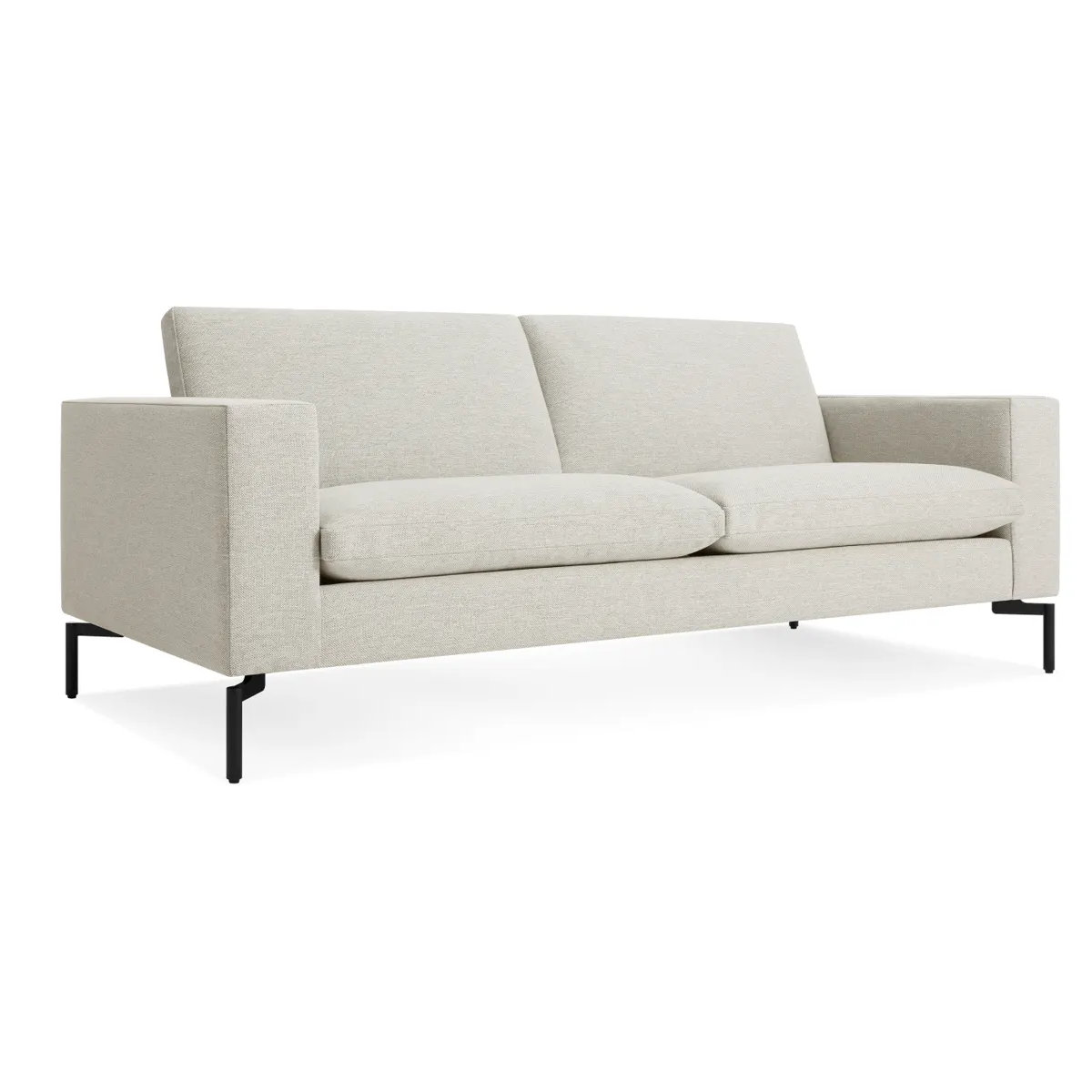 New Standard Upholstered Sofa, Black, Maharam Mode in Clavicle Polyester Blend, 32" H x 78" W x 35" D