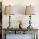 Kahloni 24.5 "Retro Resin Cabinet Light,USB Charging,Suitable for Bedroom,Living Room,Coffee Table
