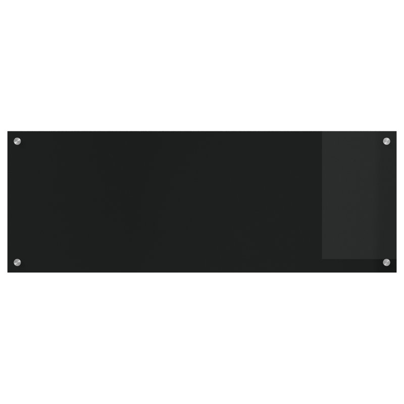 Kitchen Backsplash Tempered Glass, 60 x 110 cm, Black