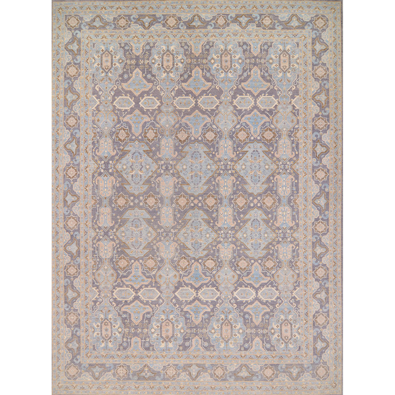Tapis gris anthracite noué à la main de haute qualité Ziegler 3000