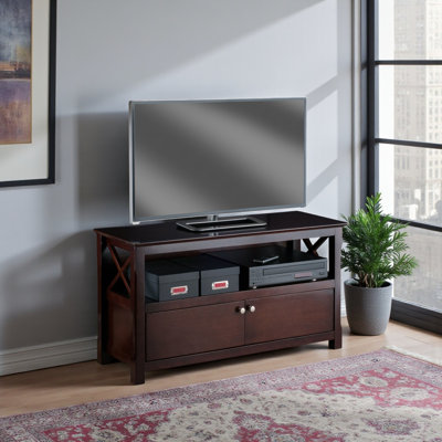 Julian TV Stand with storage section, Cappuccino, 43.75" W x 24" H x 15.74" D