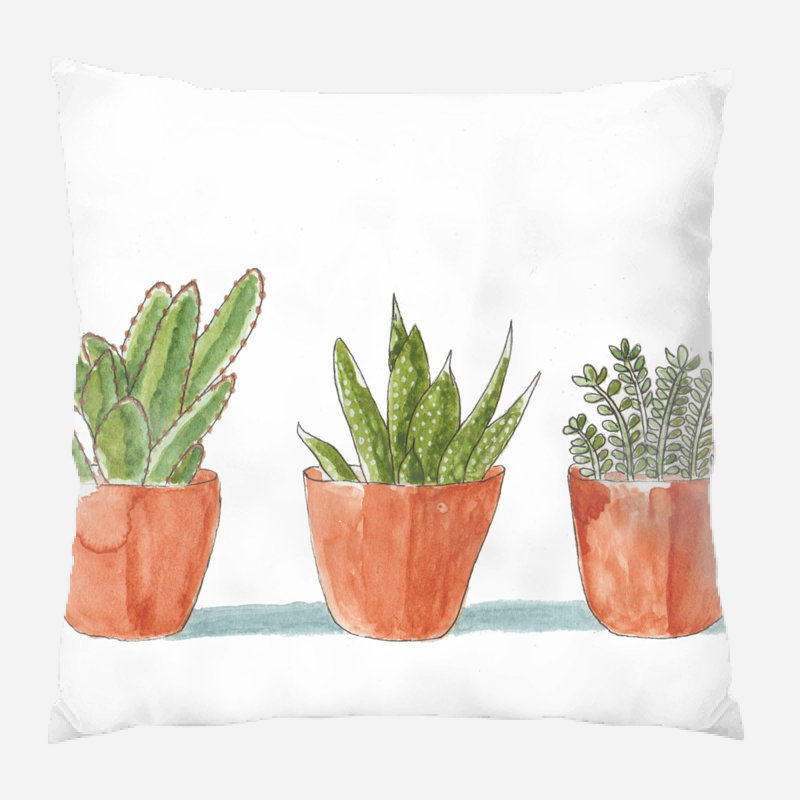 Coussin Bromaard Succulents, Synthétique, Intérieur