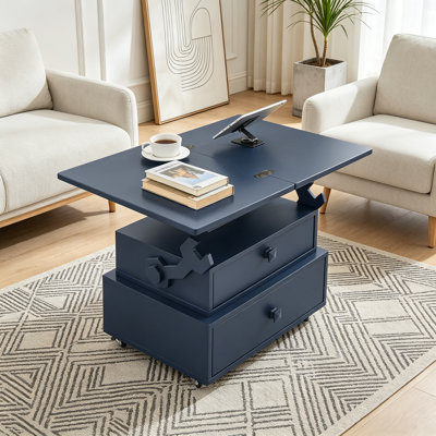 Adjustable Height Hicklin with Charging Station and Storage Drawers