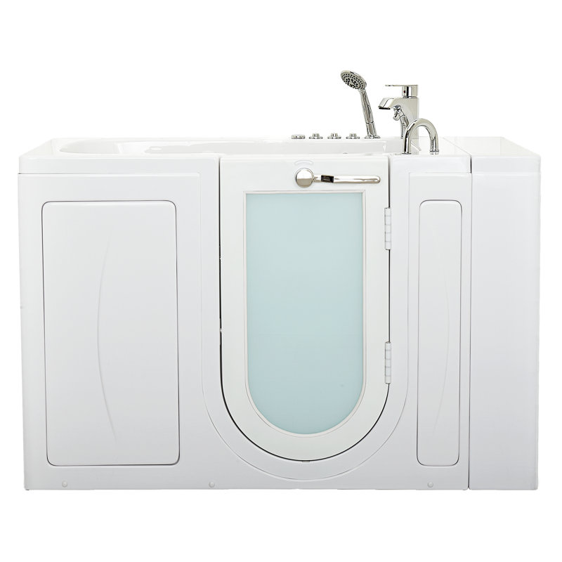 52'' x 32'' White Acrylic Walk-In Bathtub with Hydro Massage