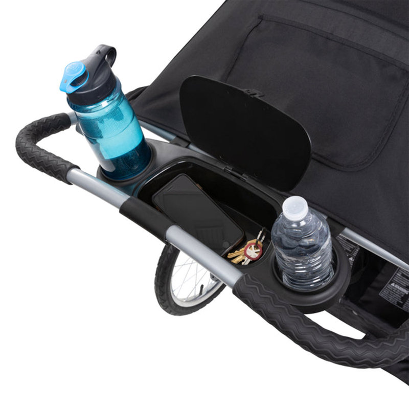 Griffin Black Double Jogging Stroller with Steel Frame
