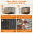 Foldable Metal Wire Dog Cage with Divider-101093291