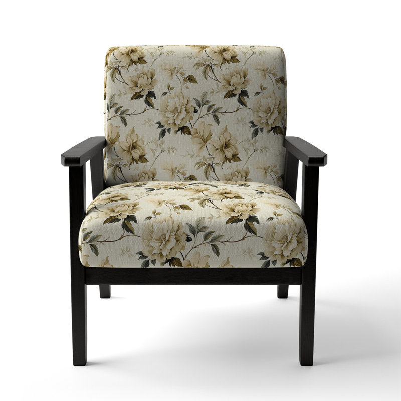 Chaise d'appoint florale Cobalt, Motif victorien de simplicité minimaliste VI