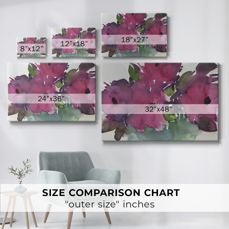 Floral II - Toile tendue avec châssis, H 18 po x l 27 po