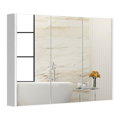 Fione Surface Mirrored Bathroom Cabinets with Mirror and 3