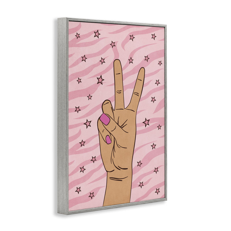 Art de la giclée encadrée par Peace Hand & Stars, H 30 po x l 20 po, Giclée encadrée noir minuit