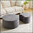 Nesting Coffee Table Set Of 2, Upholstered Round Tables For Living Room, Modern Foam Ottoman And Side Table, No Assembly Required-977535153