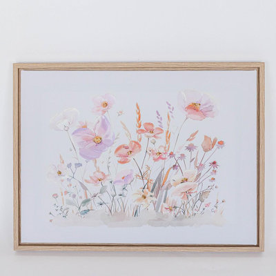 «Pastel Flowers», reproduction d'art sur toile encadrée