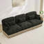Canapé de 100 po en chenille 100 po à imprimé léopard confortable, bord à pampille délicat, canapé modulaire à la mode moderne, dossier et siège ergonomiques, assemblage facile, siège profond pour le salon, vert noir-130021990-130021992