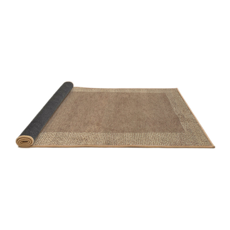Tapis brun contemporain, Rond 5 pi