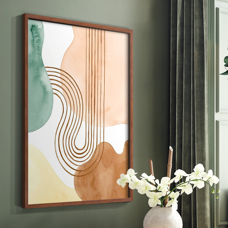 «Spring Shapes II», reproduction encadrée - bois massif, Brun, H 10 po x l 8 po