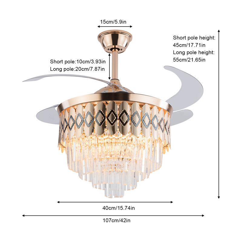 42In Ceiling Fan With Led Light