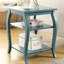 Table de bout fonctionnelle sarcelle carrée avec 2 tablettes, pieds élégants en bois, structure, poids supérieur de 17 lb, rangement ouvert, matériau principal, 18 x 18 x 23 pouces,