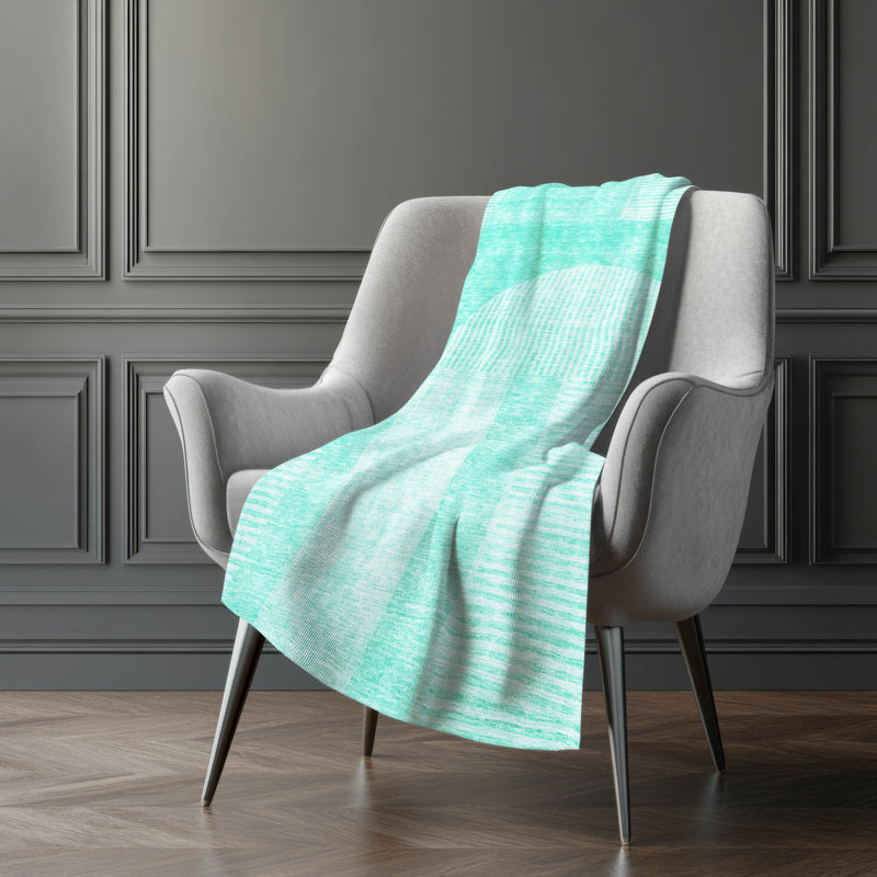Jeté art déco Addison Sherpa ASB711, Sarcelle