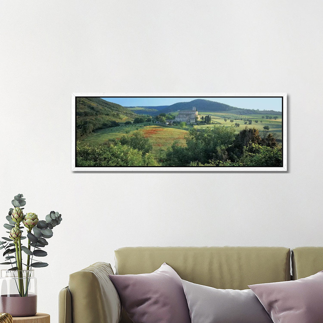 High Angle View Of A Church, Abbazia Di Sant'Antimo, Tuscany, Italy von Panoramic Images - Floater Frame Panoramic Galle...