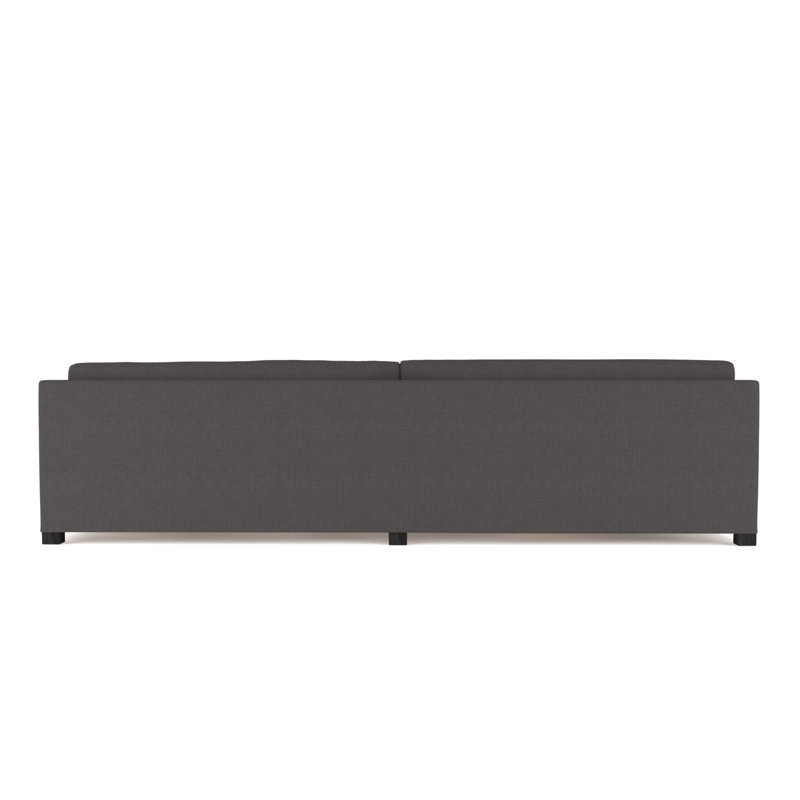Madison Upholstered 120'' Sofa, Box Weave Linen Graphite, 33" H x 120" W x 38" D, Weathered