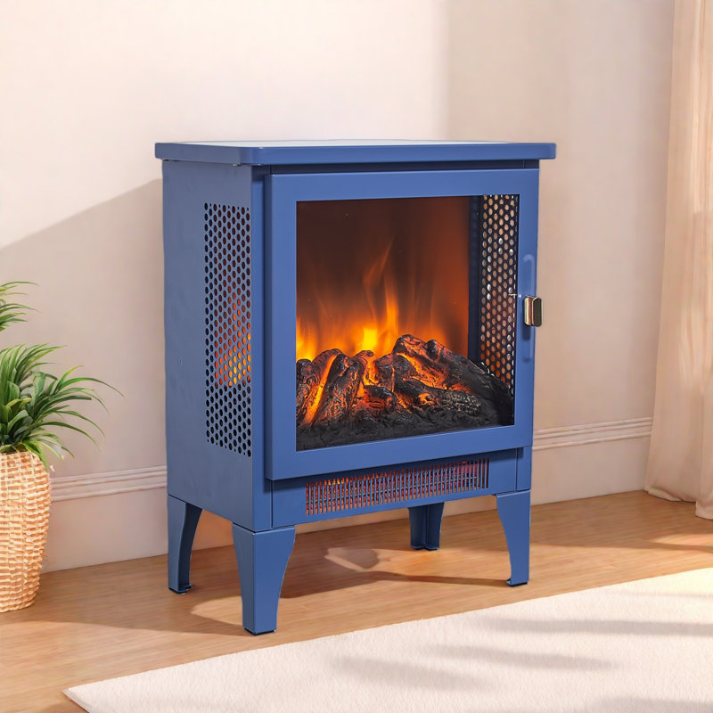 17 Inch Freestanding Electric Fireplace Stove Heater with 3D Flame Effect