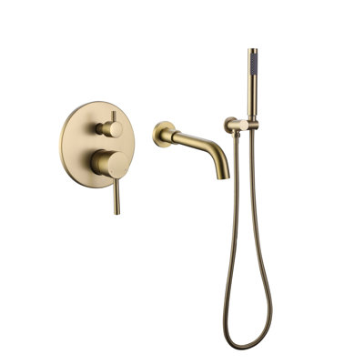 Wall Mounted Bathtub Faucet with Hand Shower