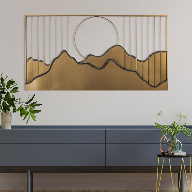 Accessoire décoratif en métal peint à la main, 45,7 x 1,6 x 23,6 pouces | Fabrication 100% métal, épaisseur: 0,03 pouce | Variations de couleurs uniques, parfaites pour la décoration intérieure et les amateurs d'art, design élégant et durable