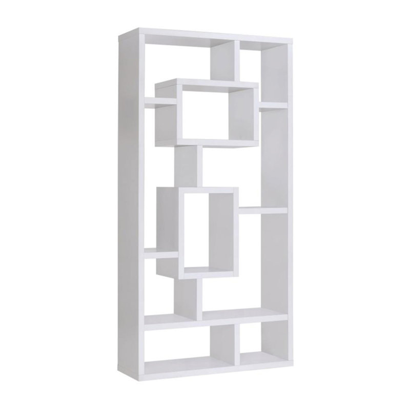Bibliothèque rectangulaire à 10 tablettes en blanc